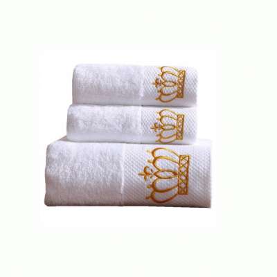 Five star hotel custom logo 100% cotton bath towels