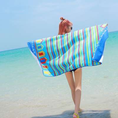 China Manufacturer Custom Sublimation Printed Cotton Bamboo Beach Towel