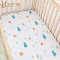 Custom Print Super Soft Baby Crib Fitted Sheet Organic Cotton Muslin Baby Fitted Cot Sheet