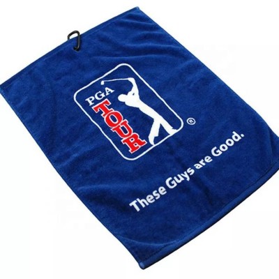 High Quality Custom Cotton Fishing Towel Golf Towel With Hook